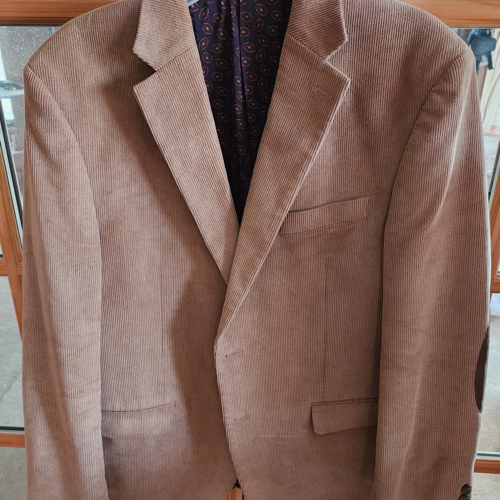 Chaps Tan Corduroy Sport Coat with Notch Lapel